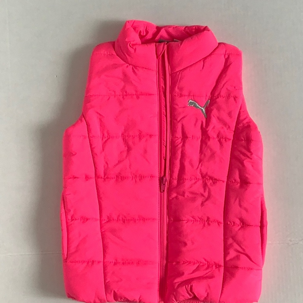 Puma Girl’s Puffer Vest Hot Pink Size: XS (5-6)
